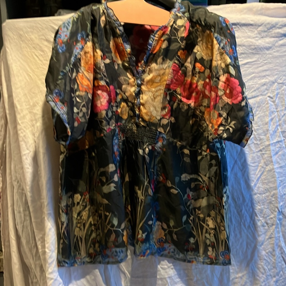 Johnny Was Floral Top with Pink and Yellow Accents - Picture 8 of 9